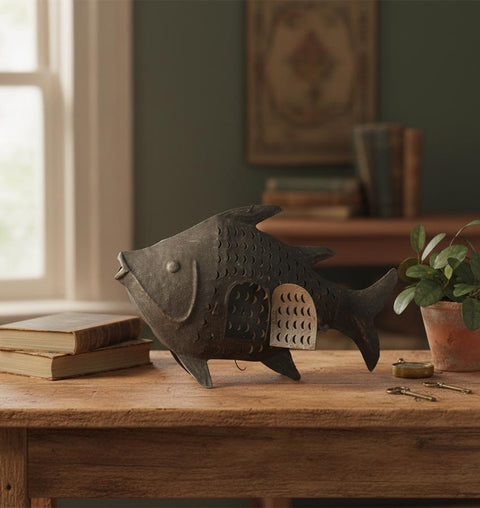 Iron Fish Candle Stand - Simply Home