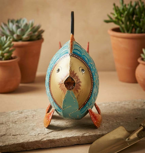 Handcrafted Iron Fish Watering Sprinkler for Garden & Home