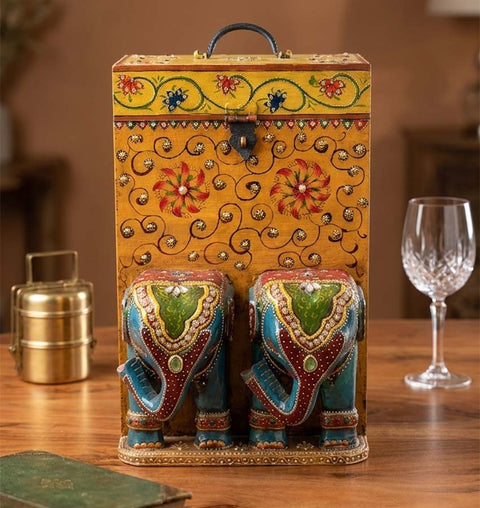 Handcrafted Wooden Wine Organiser & Bottle Holder