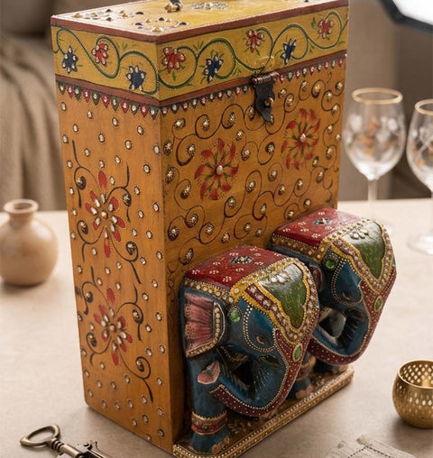 Handcrafted Wooden Wine Organiser & Bottle Holder