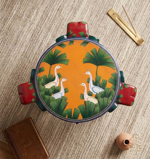 VANRAJ Handcrafted Elephant Side & End Table with Storage Drawer