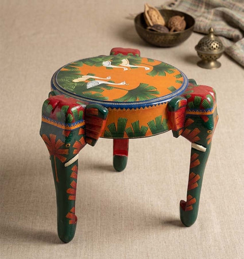 VANRAJ Handcrafted Elephant Side & End Table with Storage Drawer