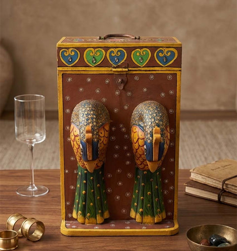 Handcrafted Wooden Wine Organiser & Bottle Holder