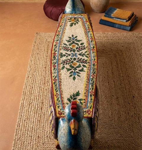 MORBAGH Handcrafted Peacock Bench