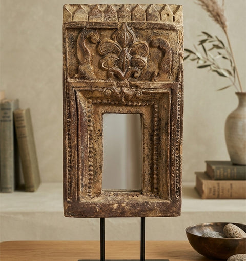 SHEESH MAHAL – Hand Carved Old Wooden Mirror Stand