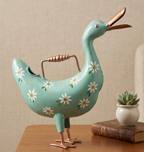 Handcrafted Iron Duck Watering Sprinkler for Home & Garden