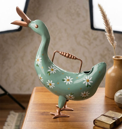 Handcrafted Iron Duck Watering Sprinkler for Home & Garden