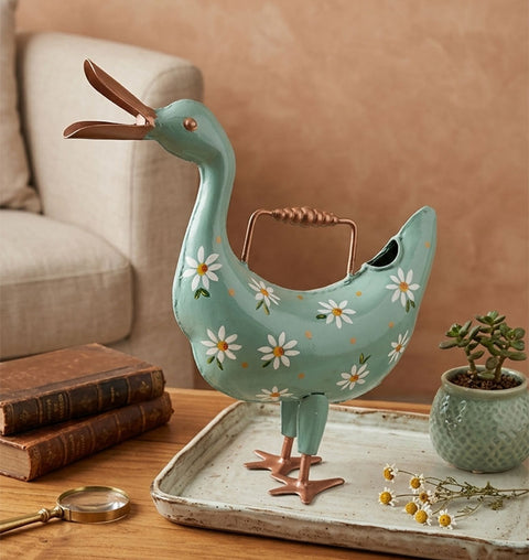 Handcrafted Iron Duck Watering Sprinkler for Home & Garden