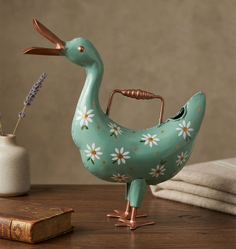 Handcrafted Iron Duck Watering Sprinkler for Home & Garden
