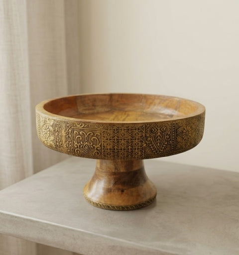 Swarna Brass Fitted Wooden Tray