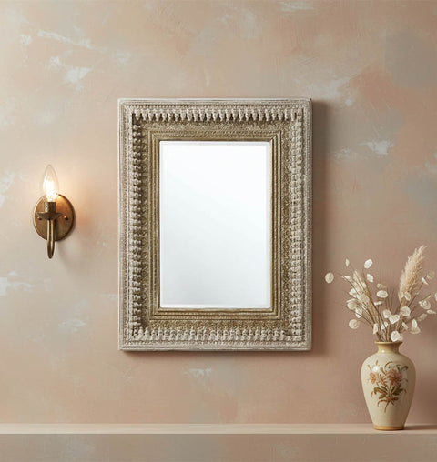 Spindle Hand-Carved Wall Mirror
