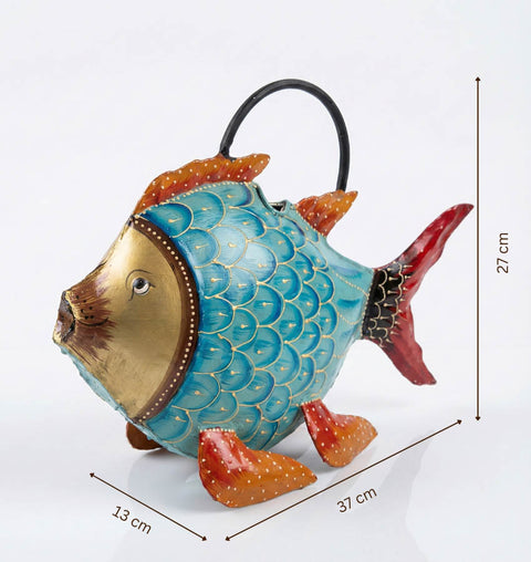 Handcrafted Iron Fish Watering Sprinkler for Garden & Home