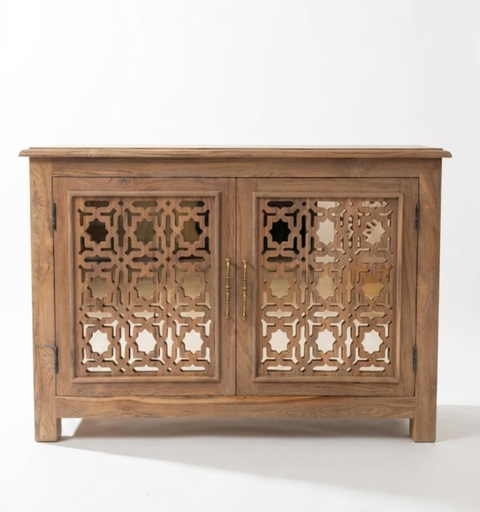 Wooden Hand Carved Cabinet with 2 door