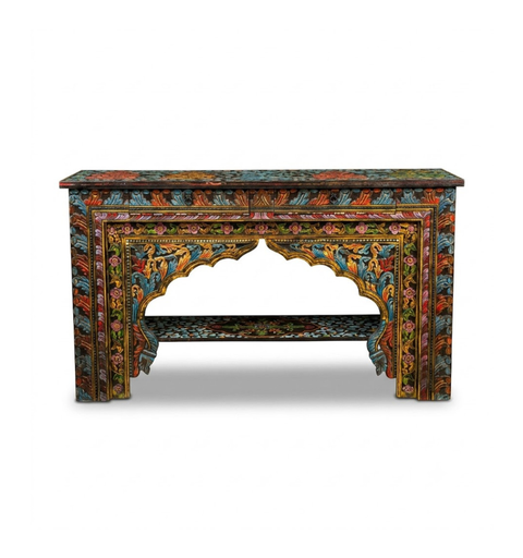 Wooden Hand Carved Console Table for Home