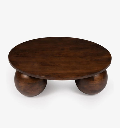 Wooden Round Coffee Table for Living Room