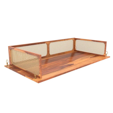 Rattan Breeze Wooden Indoor Swing with Backrest