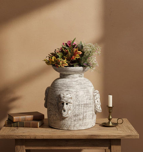 Rustic Tribal Wooden Vase