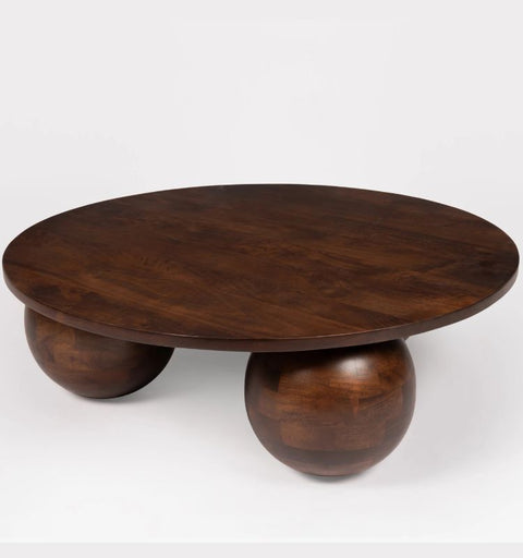 Wooden Round Coffee Table for Living Room