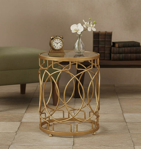 Aurora Circle Iron Side Table