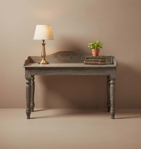 Wooden Carved Writing Desk and Turned legs