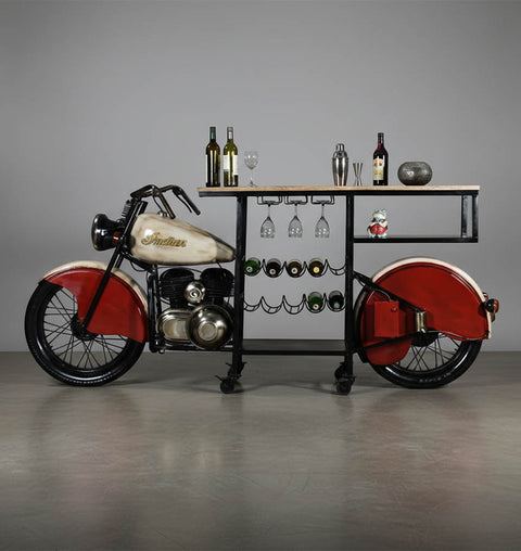 Iron Wooden Bike Bar Counter - Simply Home