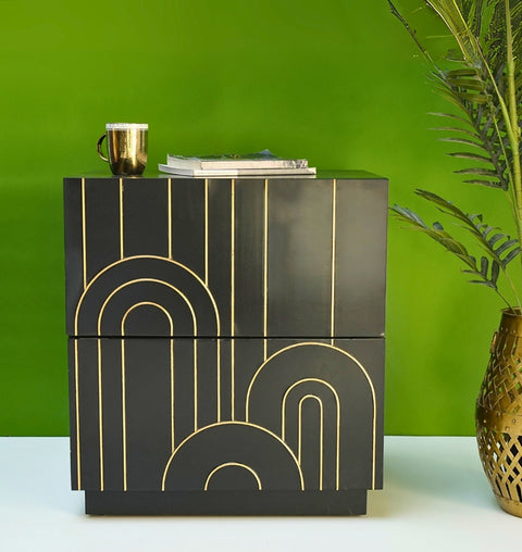 Golden Arch Deco Nightstand