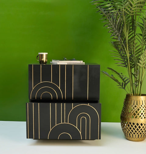 Golden Arch Deco Nightstand