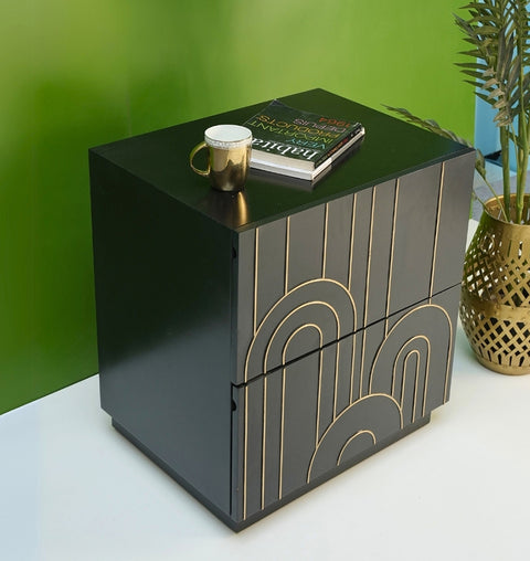 Golden Arch Deco Nightstand