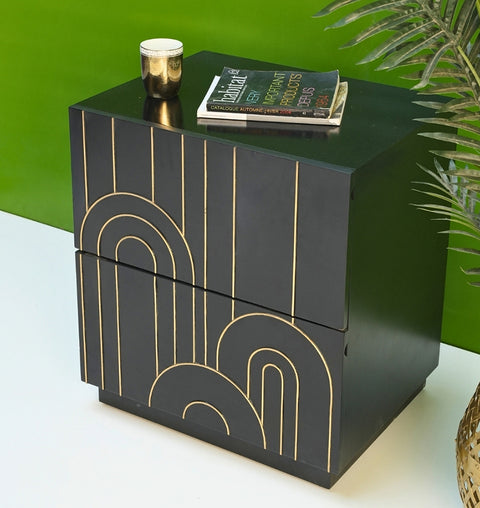 Golden Arch Deco Nightstand