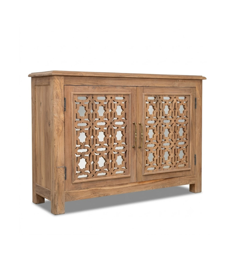 Wooden Hand Carved Cabinet with 2 door