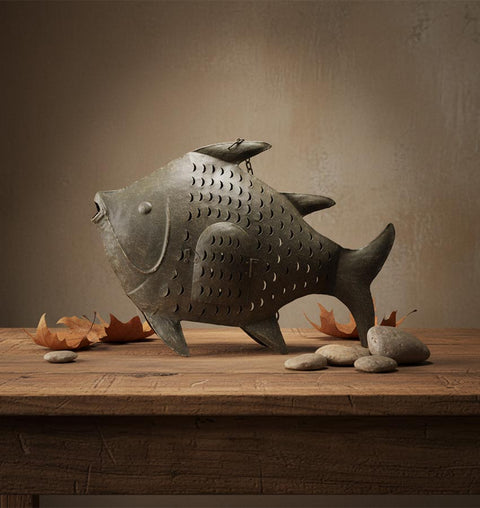 Iron Fish Candle Stand - Simply Home