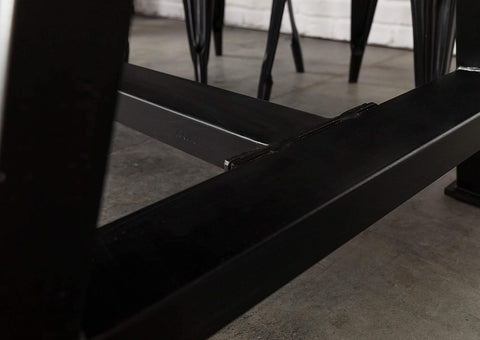 Trapezoid Leg Wood Top Table