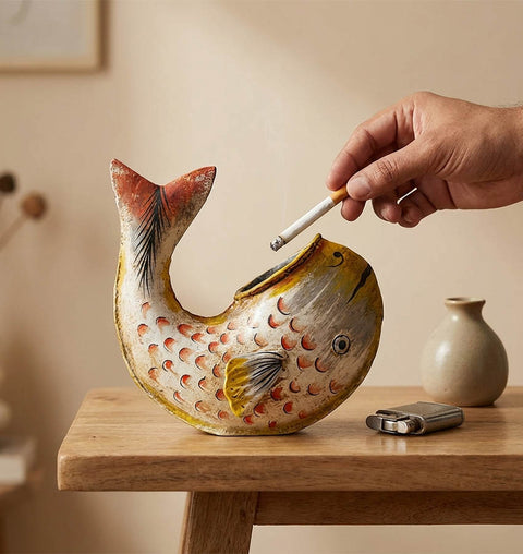 Iron Painted Fish Ashtray