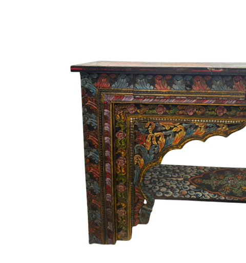 Wooden Hand Carved Console Table for Home