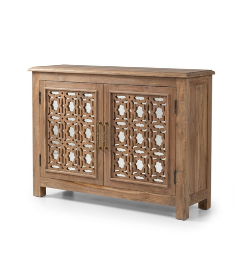 Wooden Hand Carved Cabinet with 2 door