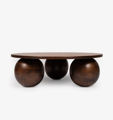 Wooden Round Coffee Table for Living Room