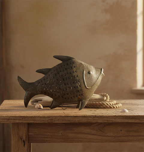 Iron Fish Candle Stand - Simply Home