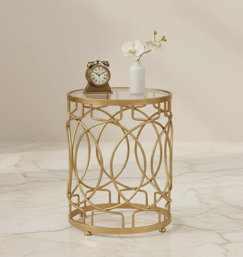 Aurora Circle Iron Side Table