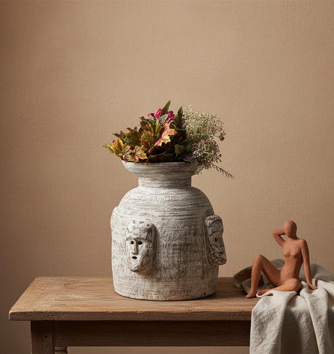 Rustic Tribal Wooden Vase