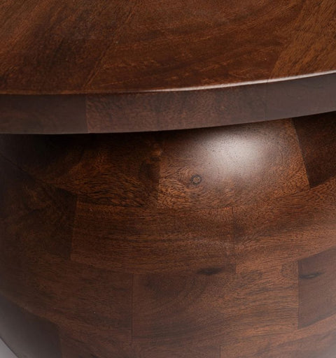 Wooden Round Coffee Table for Living Room