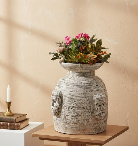 Rustic Tribal Wooden Vase
