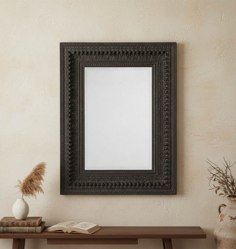 Spindle Hand-Carved Wall Mirror