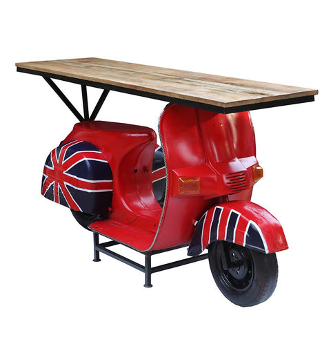 Iron Wooden Scooter Bar Counter - Simply Home