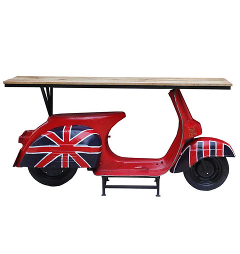 Iron Wooden Scooter Bar Counter - Simply Home