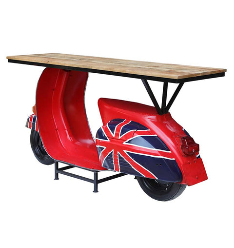 Iron Wooden Scooter Bar Counter - Simply Home