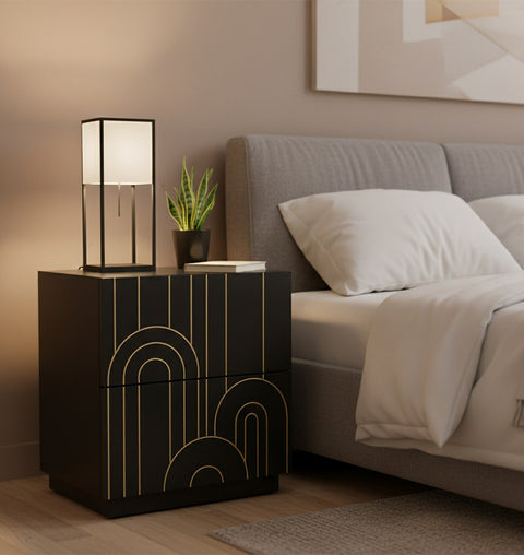 Golden Arch Deco Nightstand