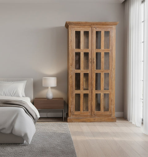 Elegant Glass 2 Door Display Cabinet - Simply Home