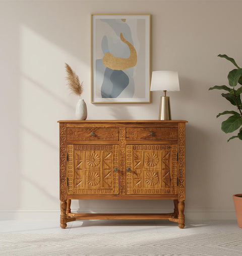 Heritage-Inspired Handcrafted Solid Wood 2 Door Cabinet - Simply Home