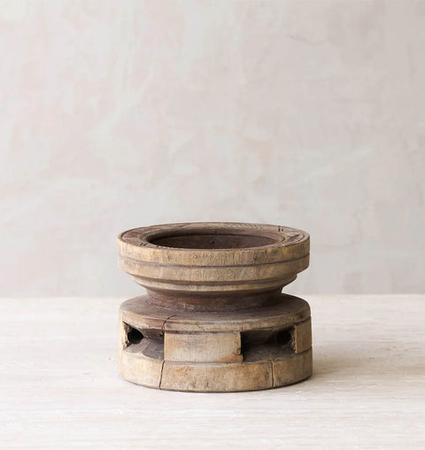 Rustic Repurposed Wood Candle Holder