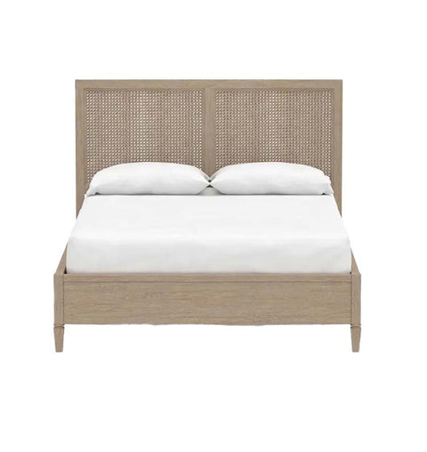 Cairo Solid Wood King Size Bed with Woven Cane Design